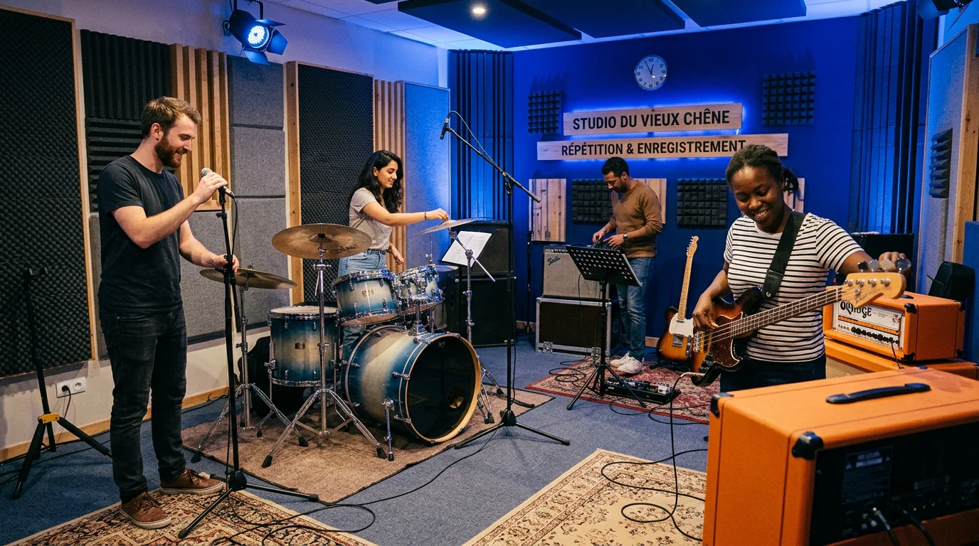 Studio de répétition insonorisé équipé d'un backline complet à Paris
