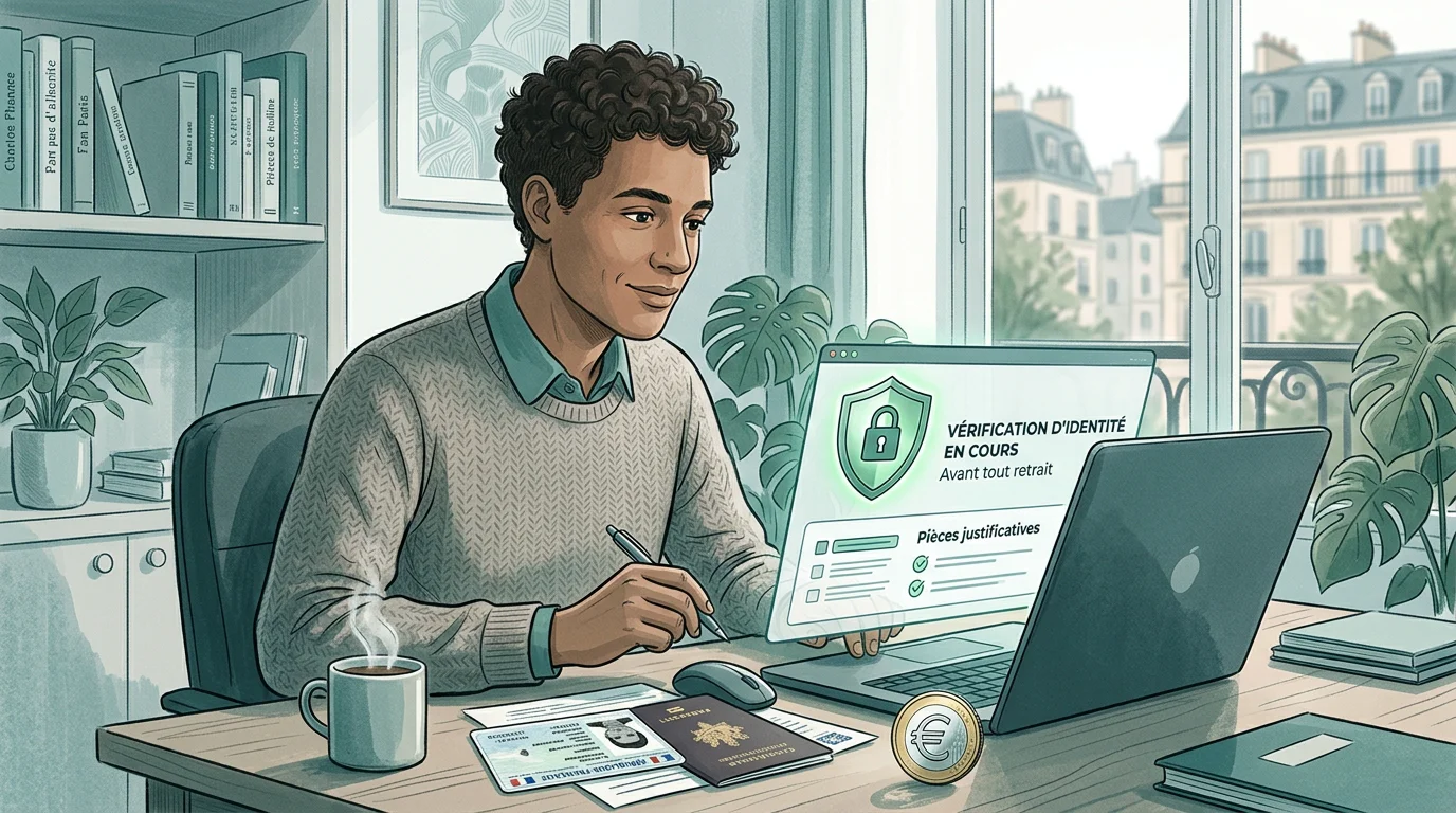 Illustration d'une vérification KYC avant le retrait des gains d'un bonus de casino