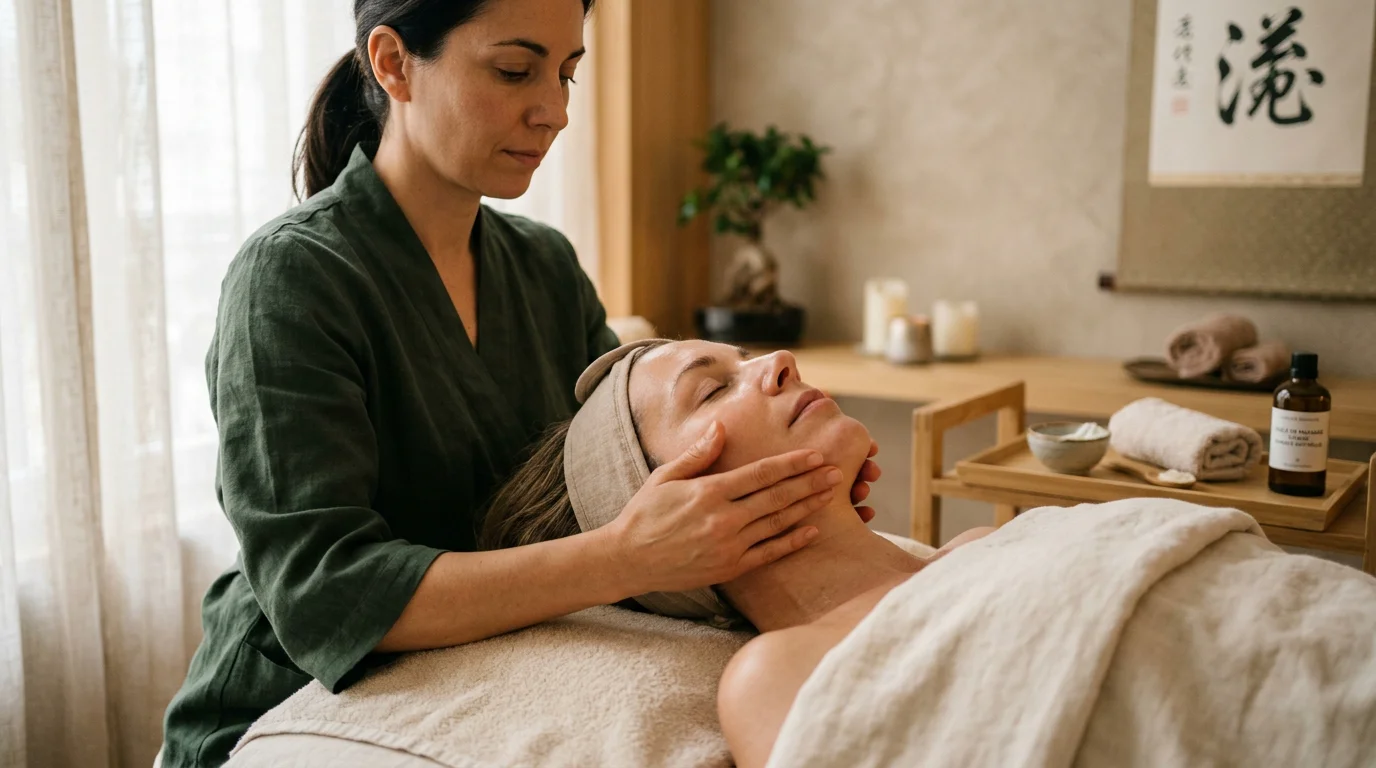 Massage du visage inspiré du Kobido japonais dans un institut