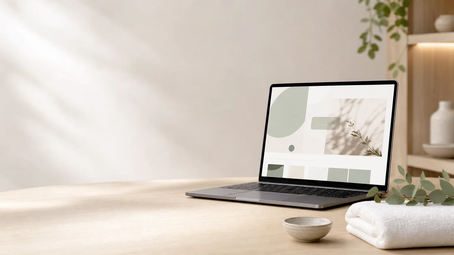 Espace numérique élégant évoquant la création d’un site internet pour un Head Spa