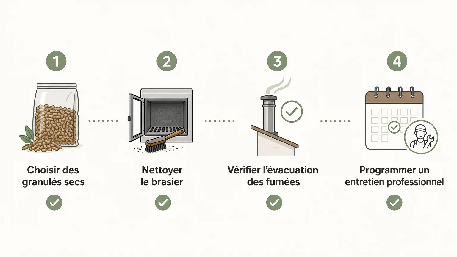Checklist d’entretien pour un poêle à pellets