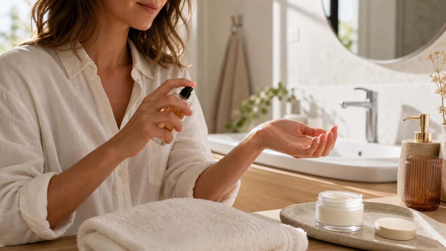 Application d’une fragrance sur une peau hydratée pour améliorer la tenue