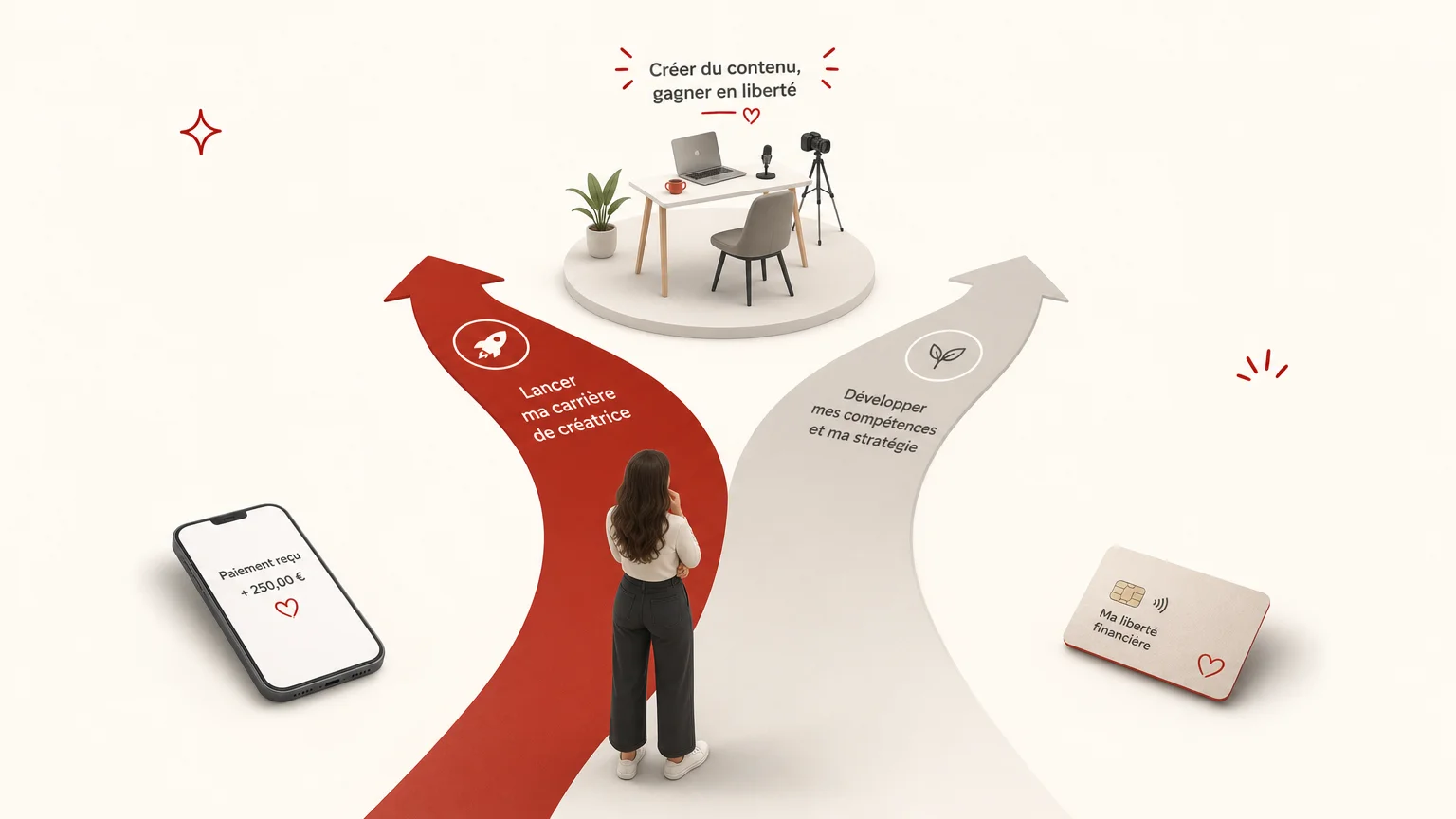 Illustration représentant le choix entre deux plateformes de contenu par abonnement