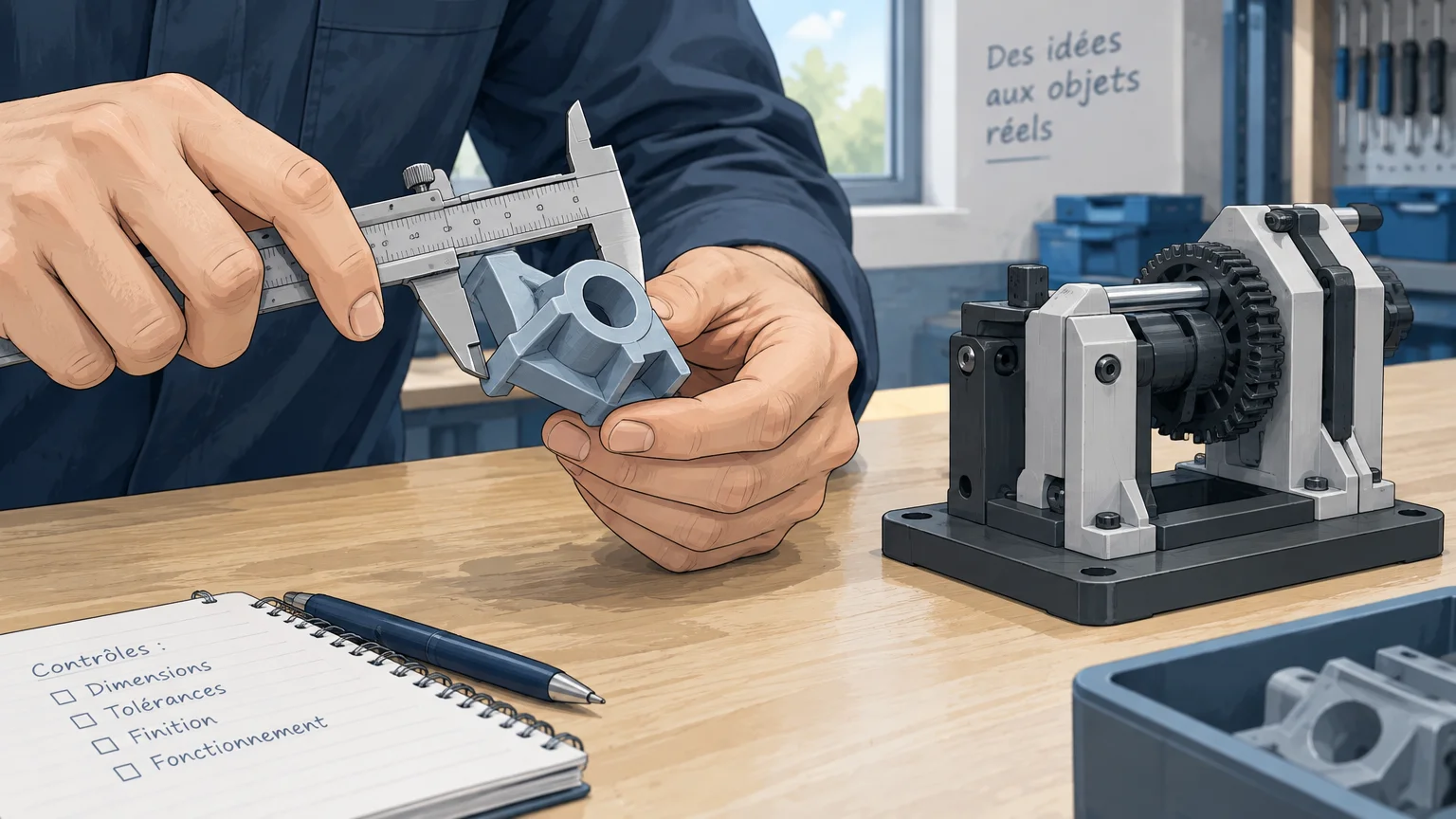 Vérification dimensionnelle d’une pièce fonctionnelle imprimée en 3D