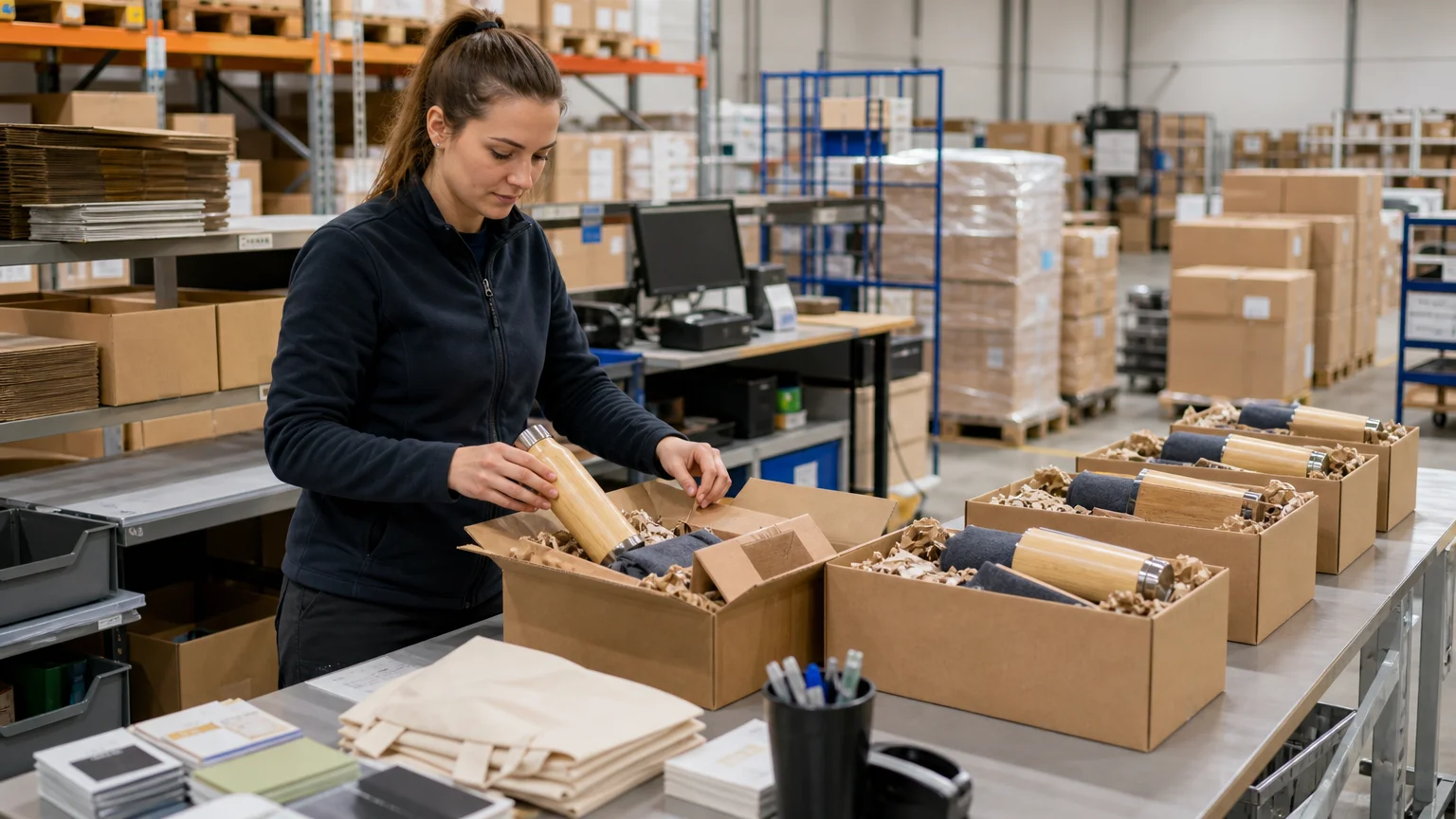 Préparation de colis individuels pour l’expédition de welcome packs
