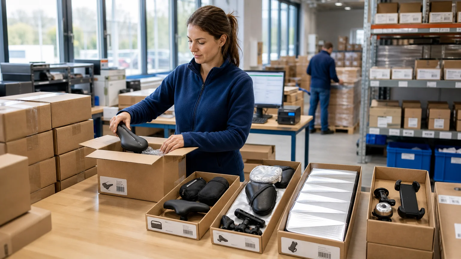 Préparation logistique de colis d’accessoires auto et vélo