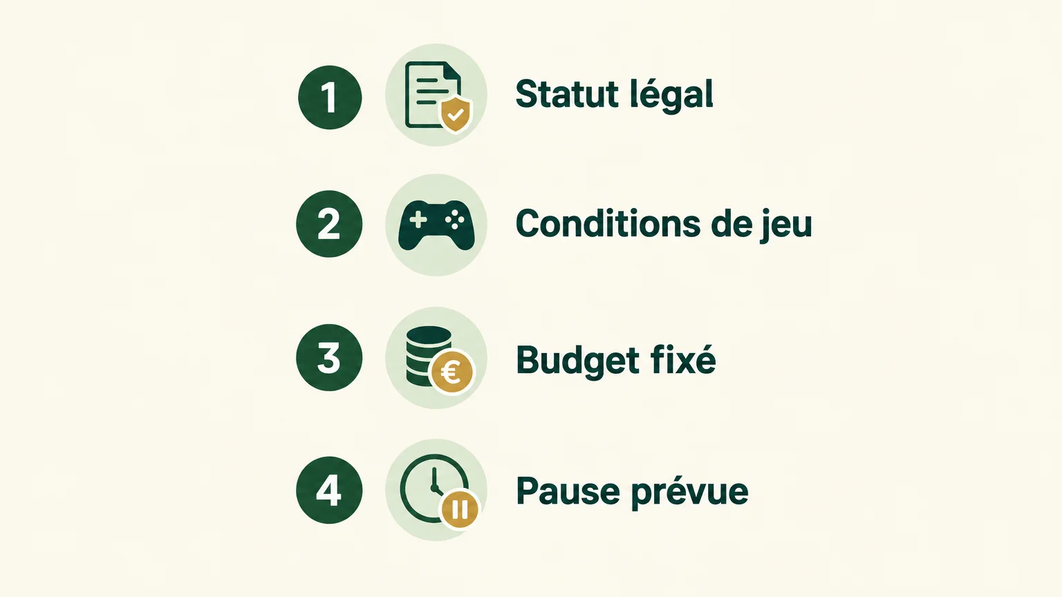 Quatre vérifications à effectuer avant une session de jeu