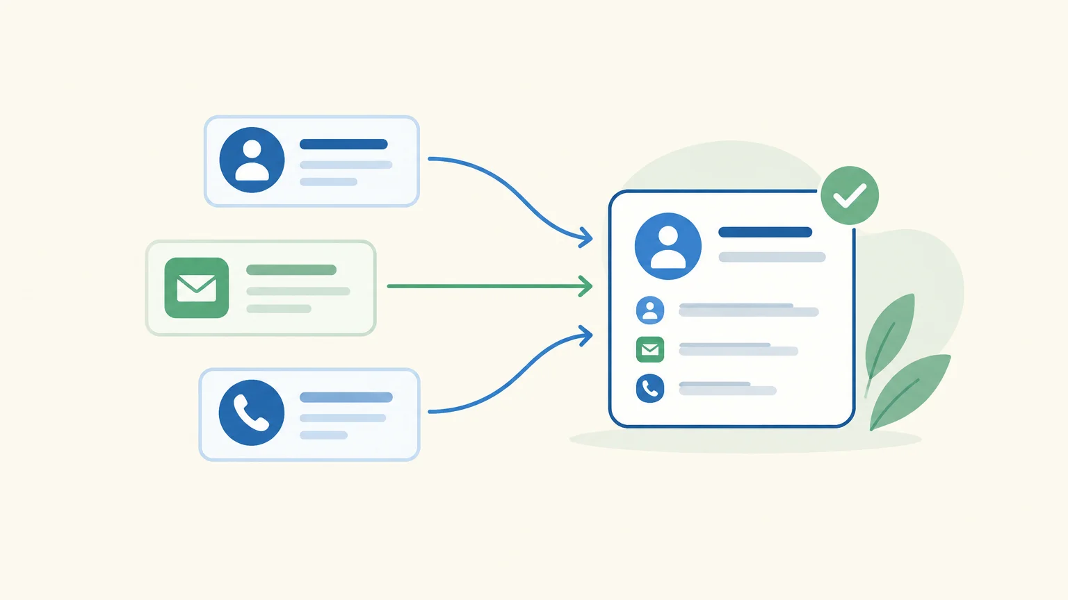 Illustration of prospecting channels brought together through shared tracking