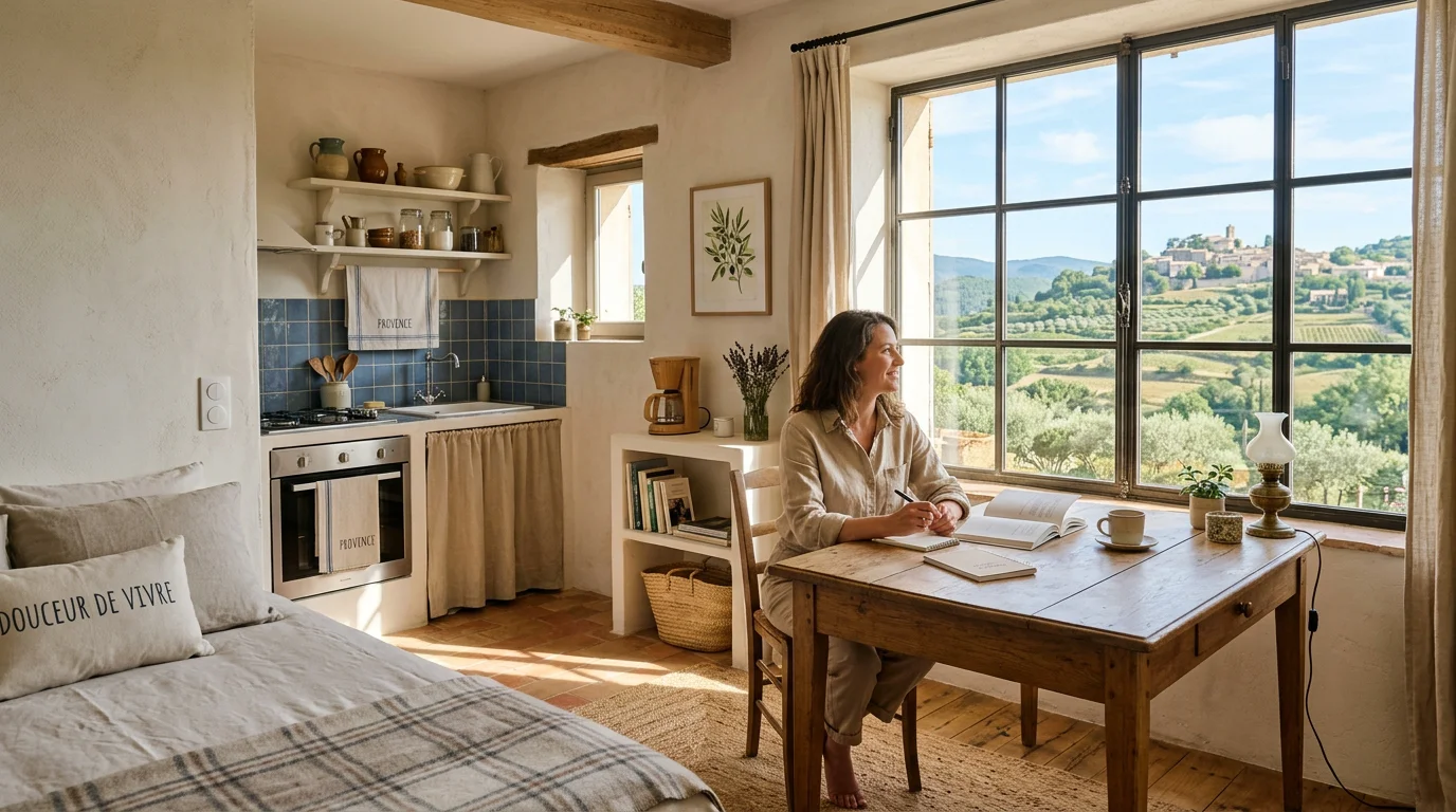 Studio confortable d'un apart'hôtel avec kitchenette dans le Luberon