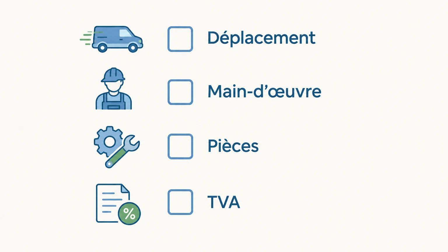Checklist des postes à vérifier sur un devis de plomberie