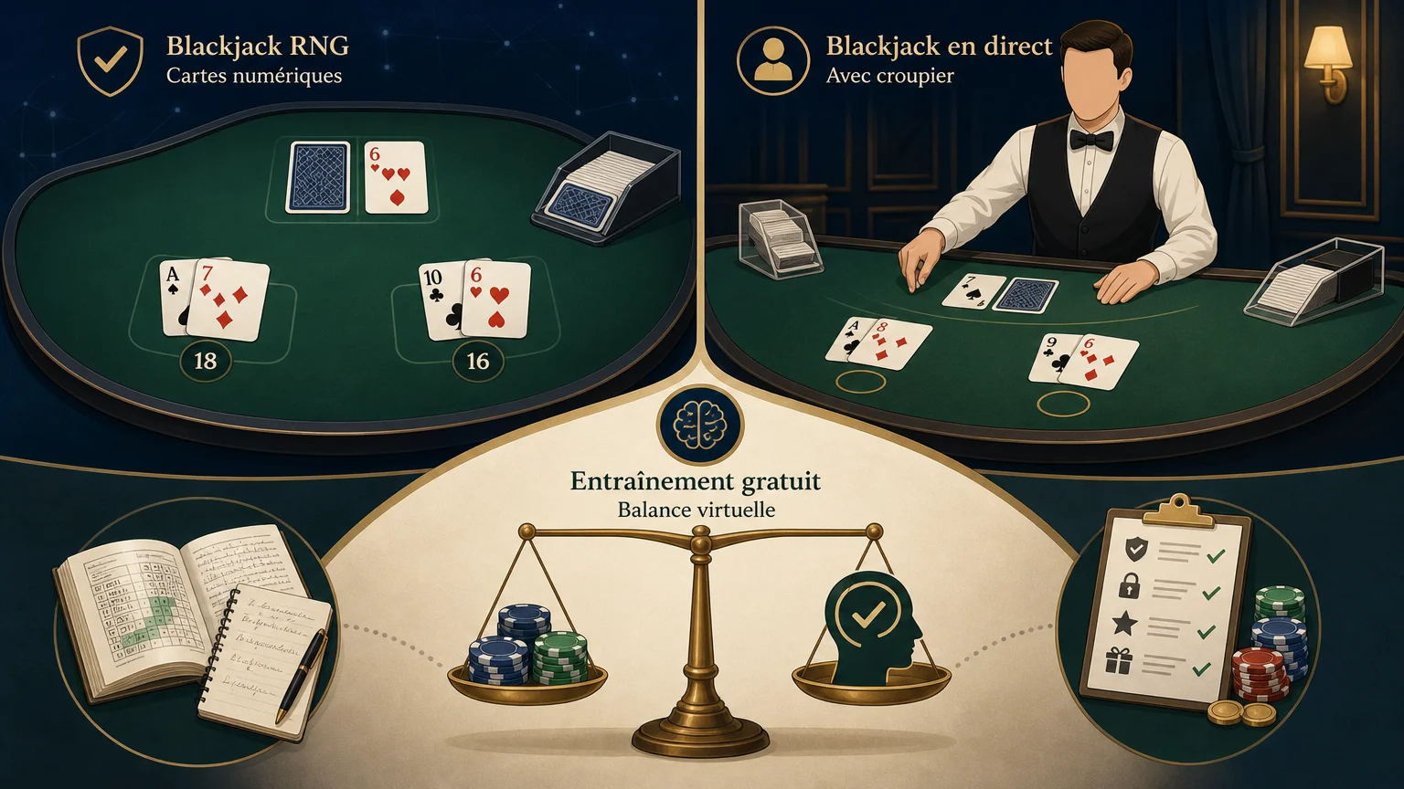 Comparatif des casinos de blackjack : critères essentiels