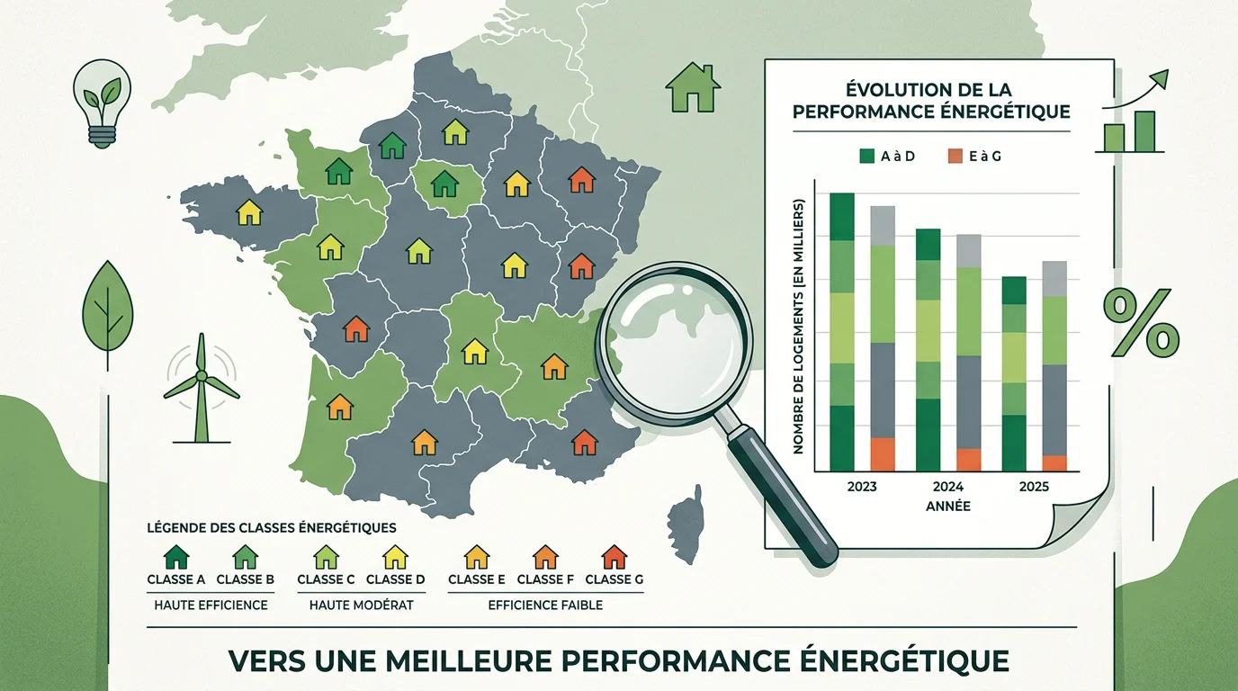 Représentation infographique des données DPE du parc de logements français