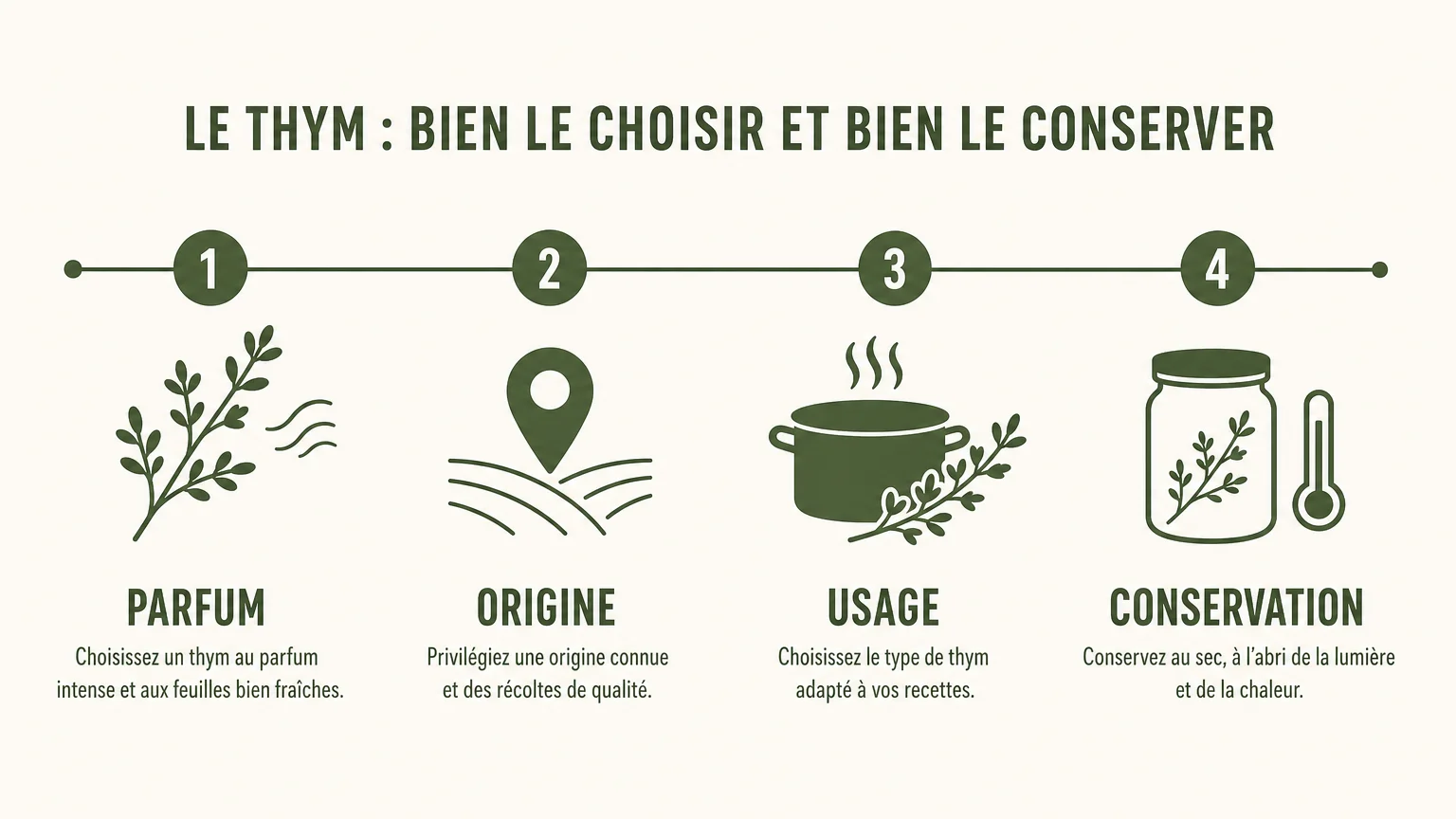 Checklist pour choisir et conserver le thym
