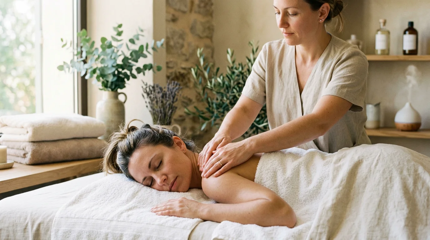 Séance de massage impérial apaisant dans un institut de bien-être