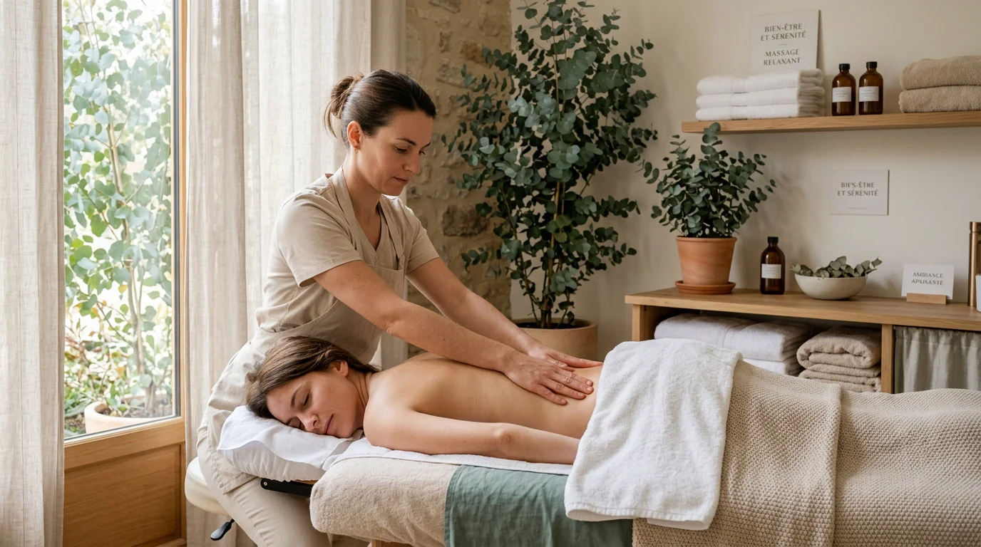 Séance de massage impérial dans une cabine de bien-être apaisante