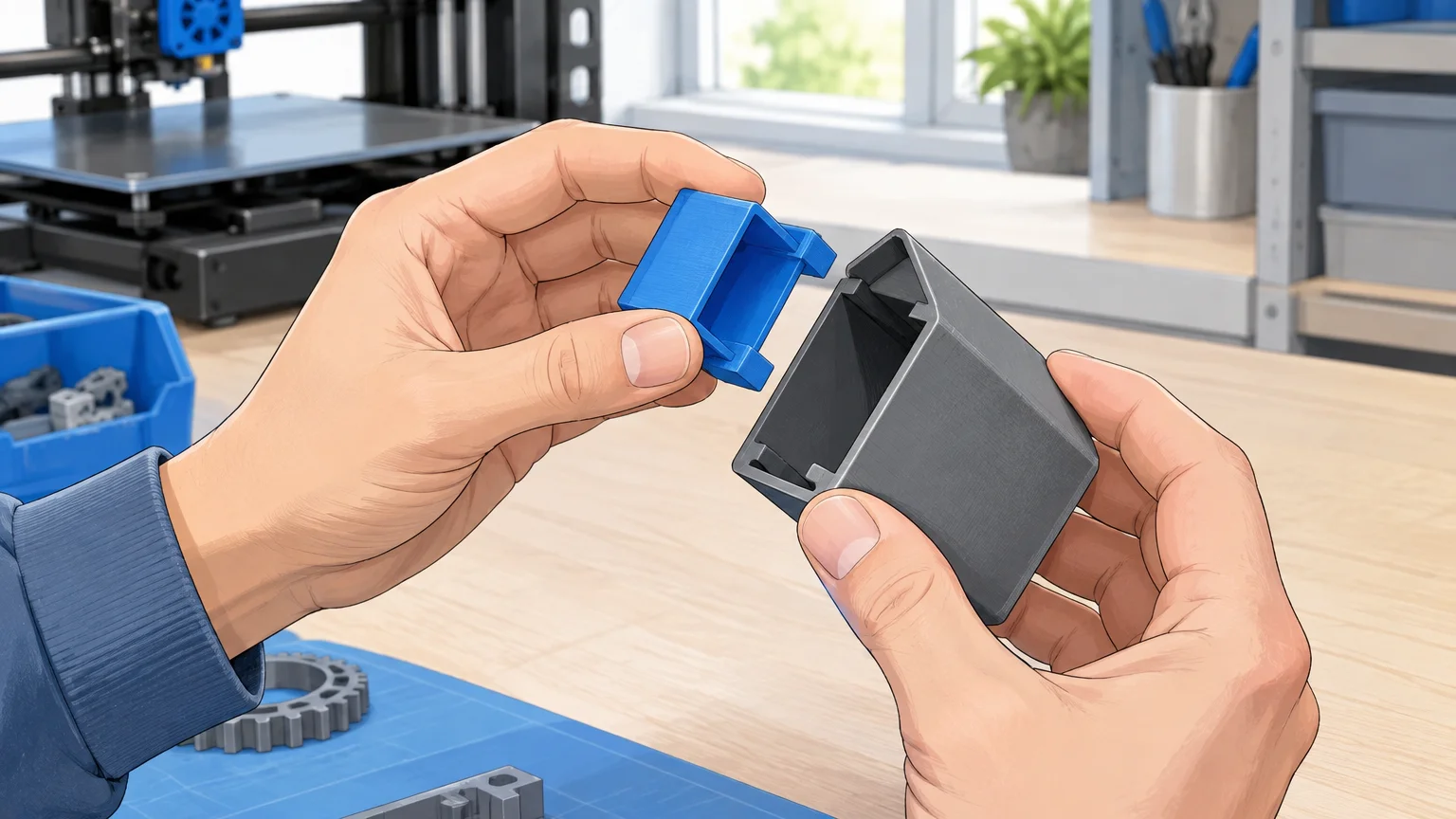 Vérification manuelle de l’emboîtement d’un prototype imprimé en 3D
