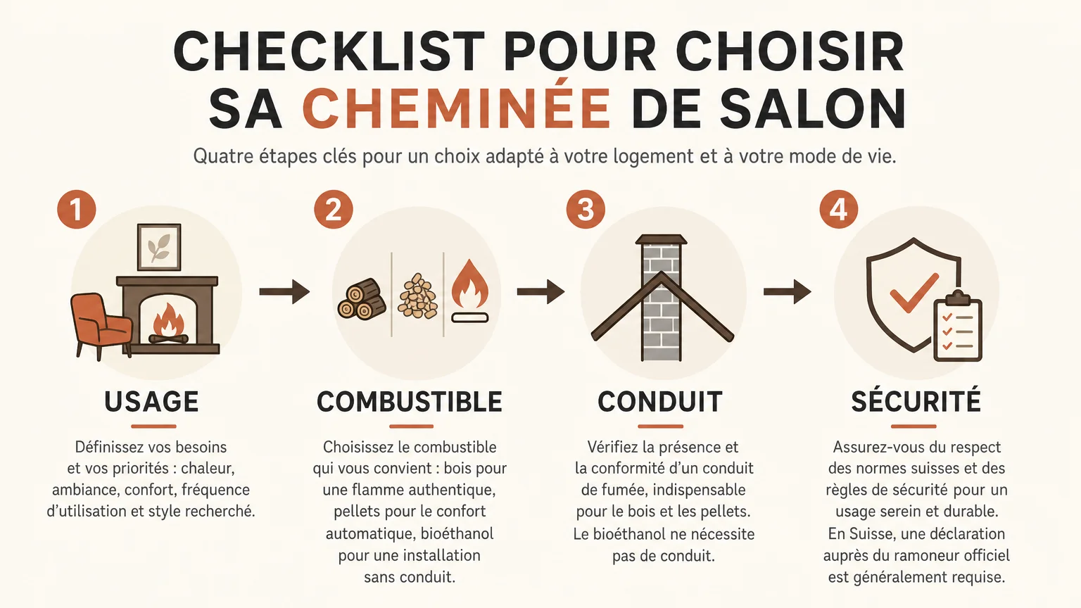 Checklist pour choisir une cheminée de salon