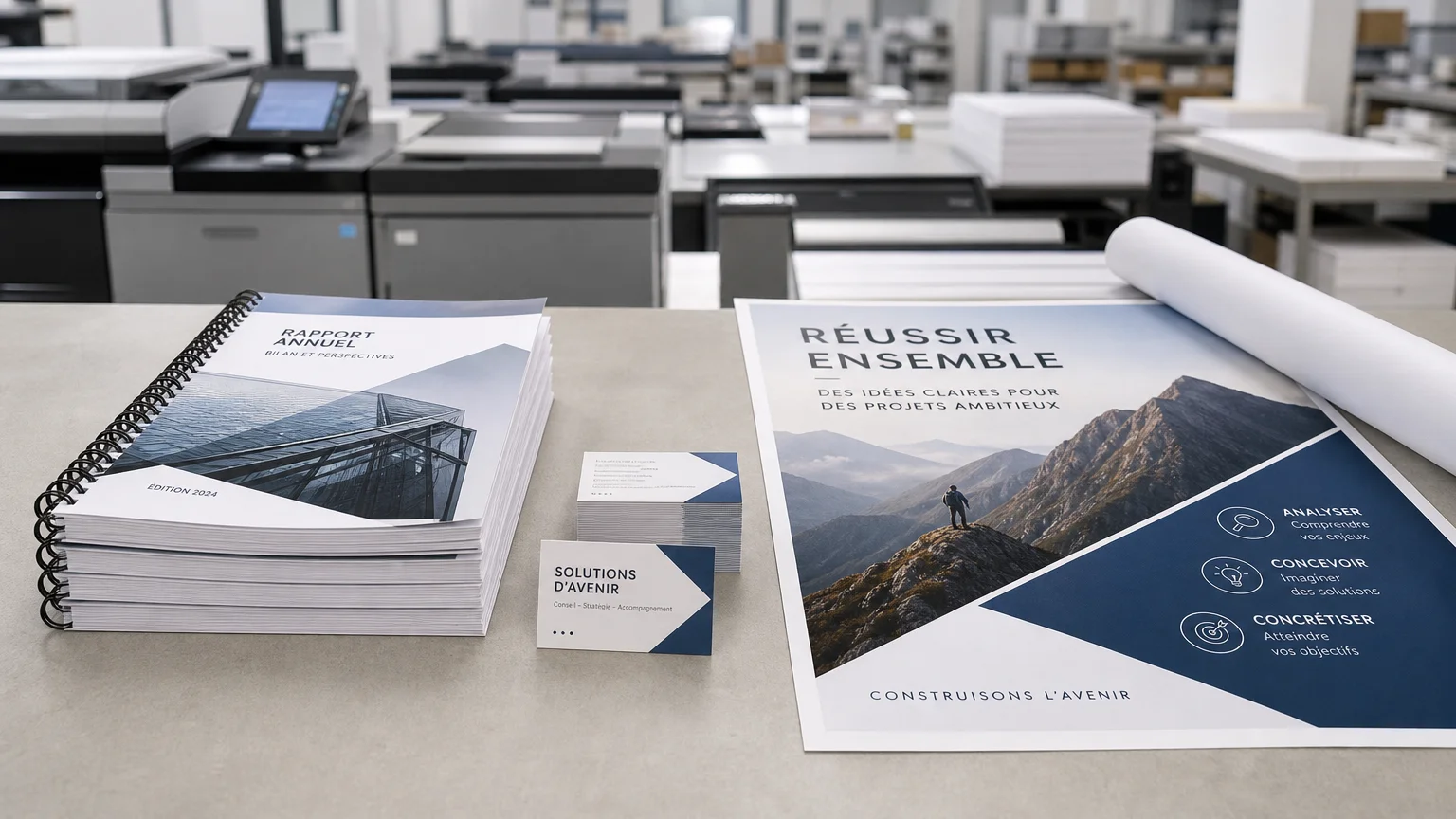 Documents reliés, cartes et affiche grand format imprimés en urgence à Paris