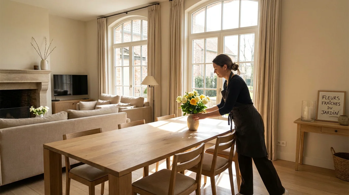Gouvernante de maison organisant un intérieur soigné à Luxembourg