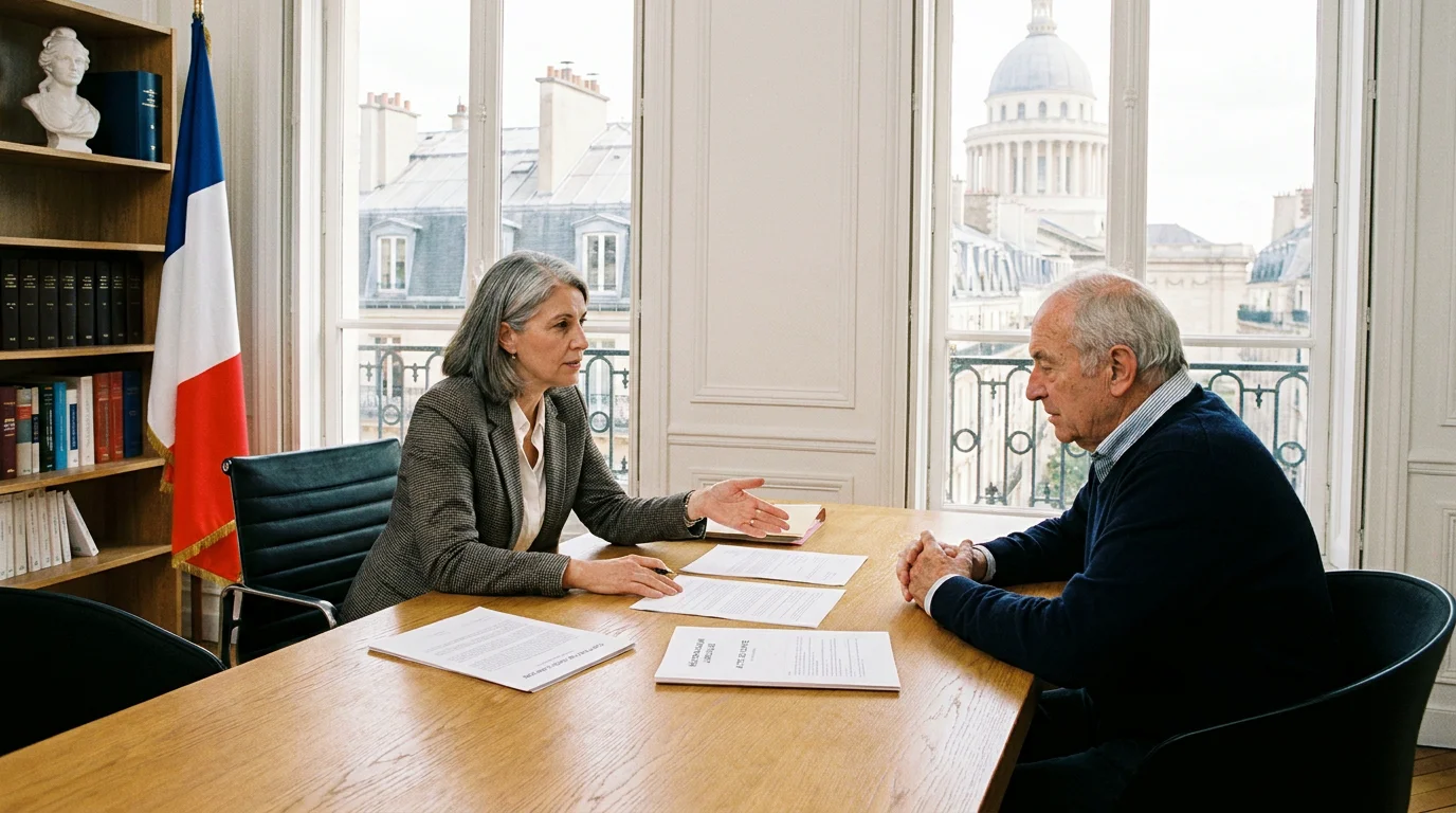 Consultation avec un avocat pénaliste dans un cabinet juridique