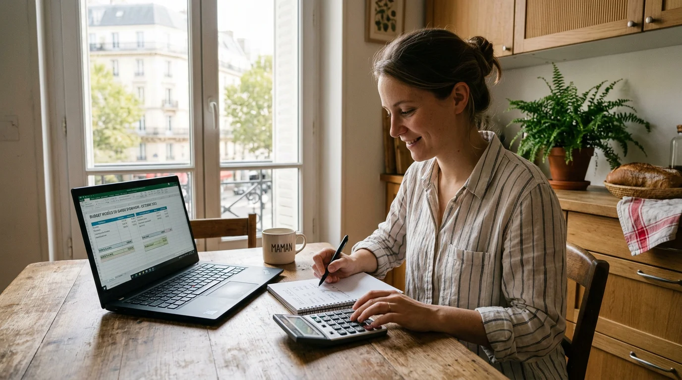 Un parent calcule le budget de la garde partagée à la maison