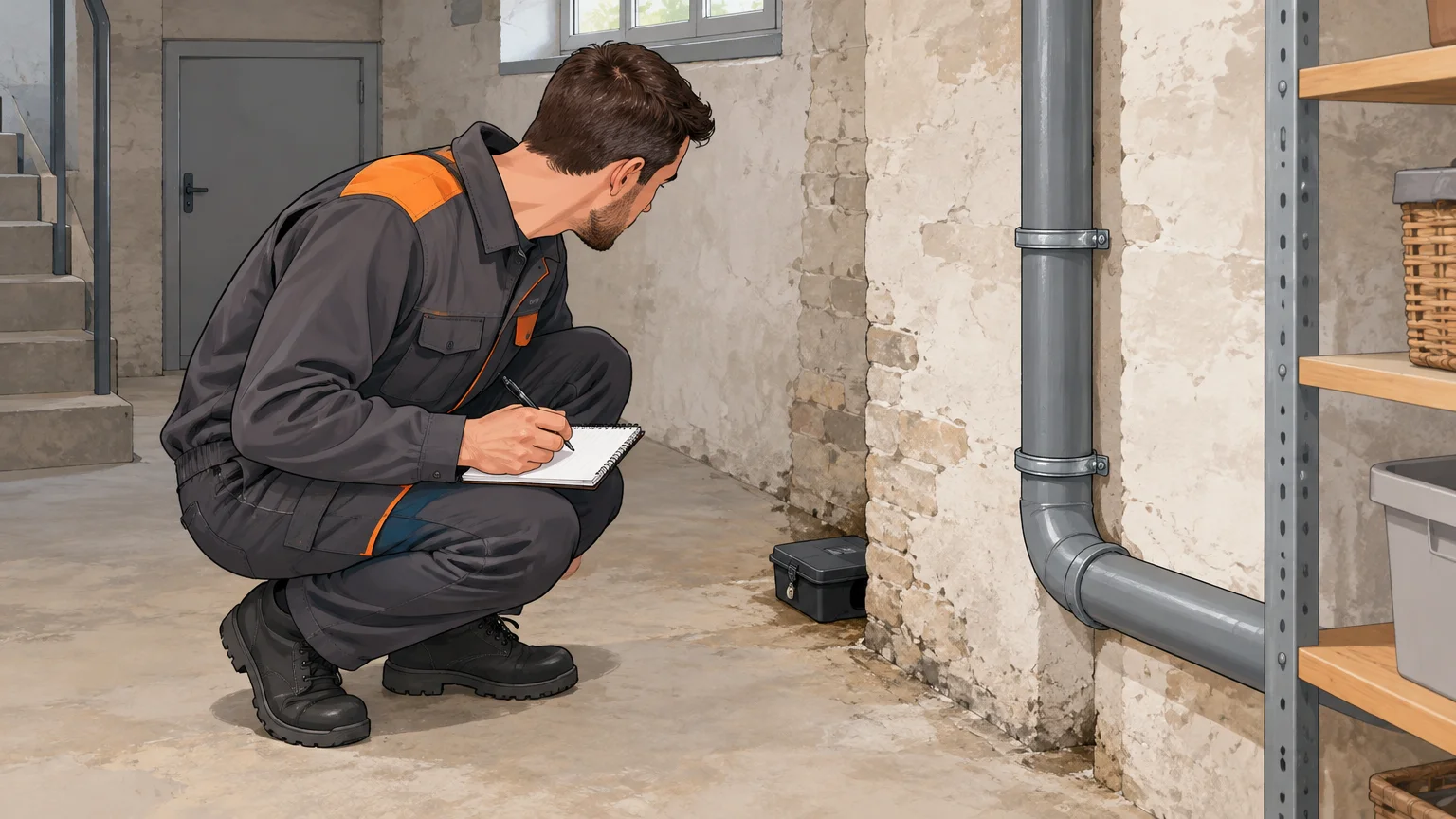 Inspection d’une cave d’immeuble parisien lors d’une dératisation