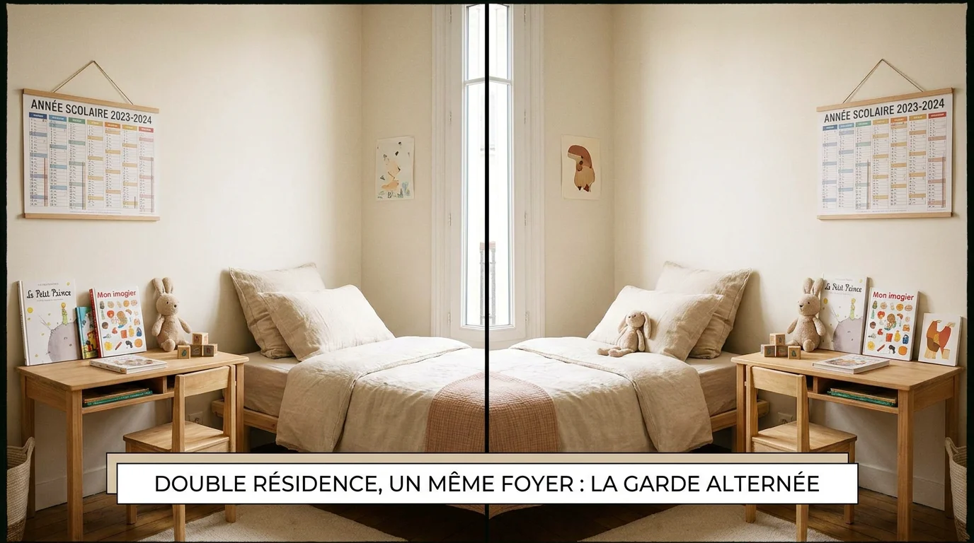 Deux chambres d'enfant aménagées pour la garde alternée une semaine sur deux
