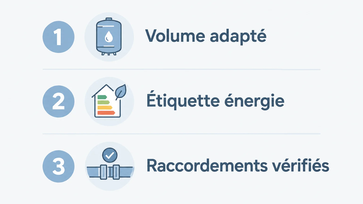 Checklist pour choisir le volume, l’efficacité et les raccordements d’un chauffe-eau
