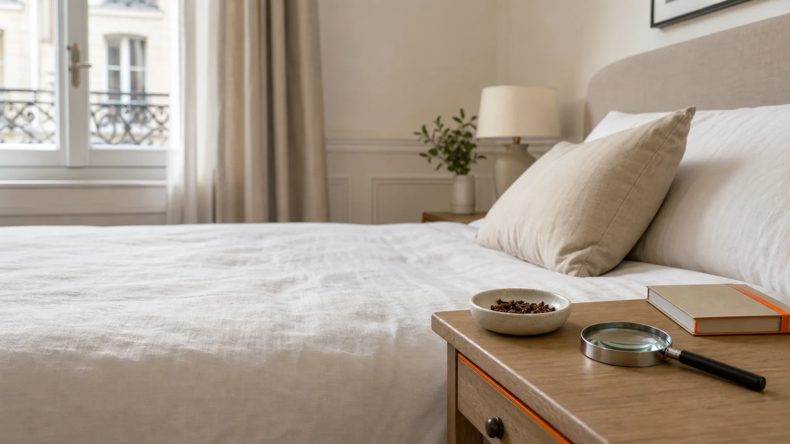 Clous de girofle près d’un lit lors d’une inspection contre les punaises