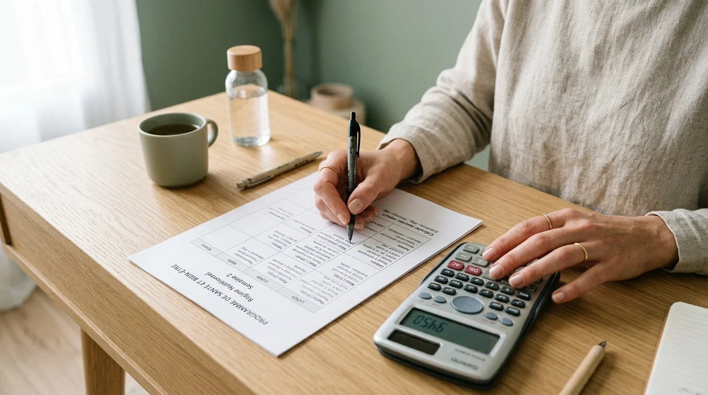 Professionnelle du bien-être calculant le budget d'une formation Head Spa