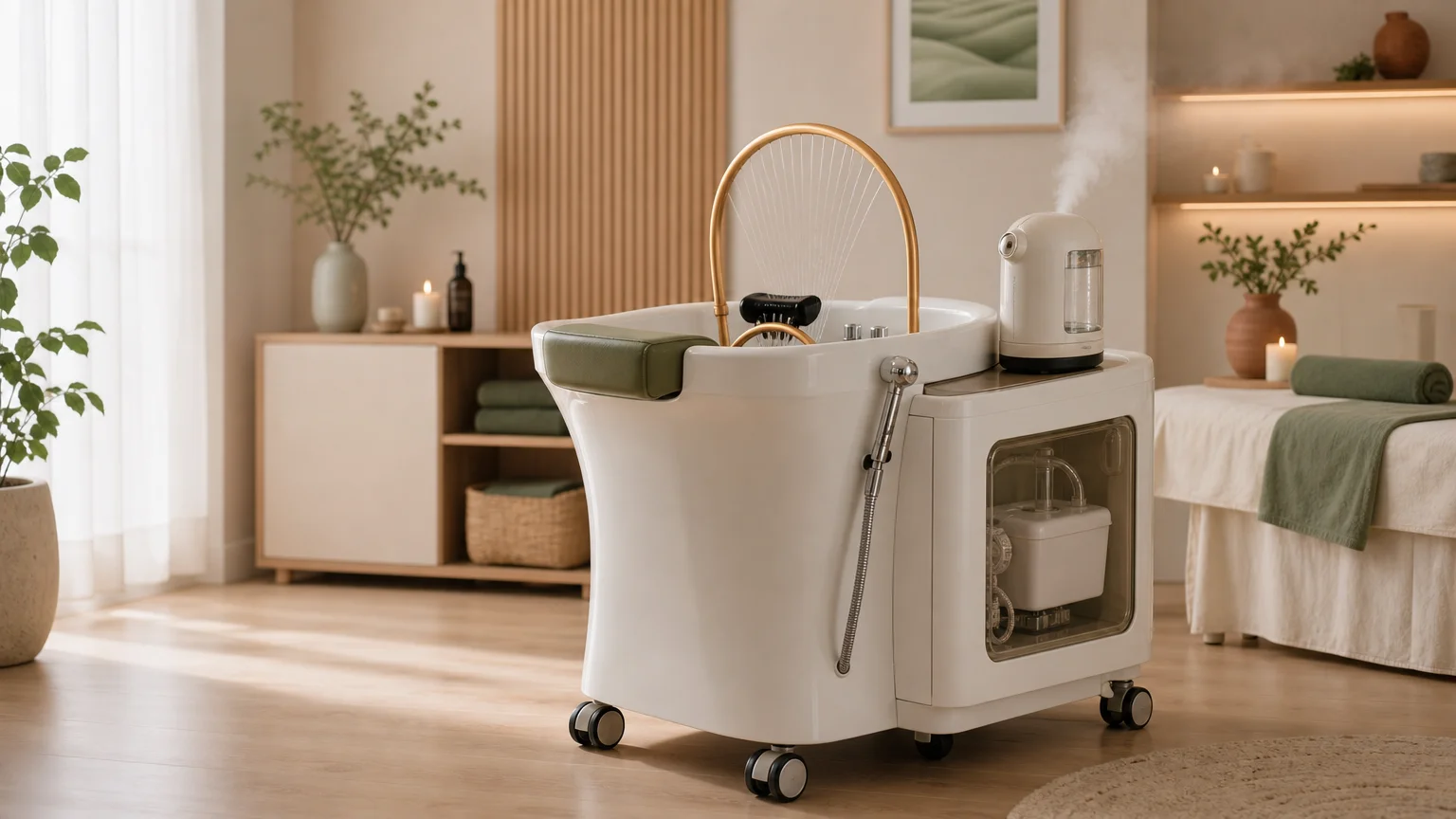 Bloc Head Spa mobile avec réservoir pour cabine sans arrivée d’eau