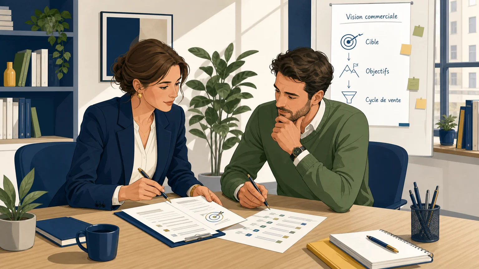 Responsable commerciale et freelance vérifiant les critères d’un remplacement