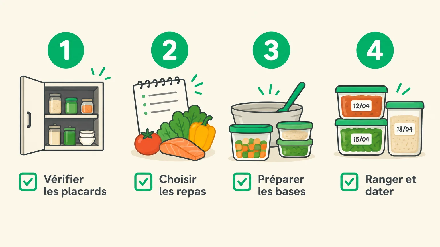 Quatre étapes pour préparer sa séance de batch cooking
