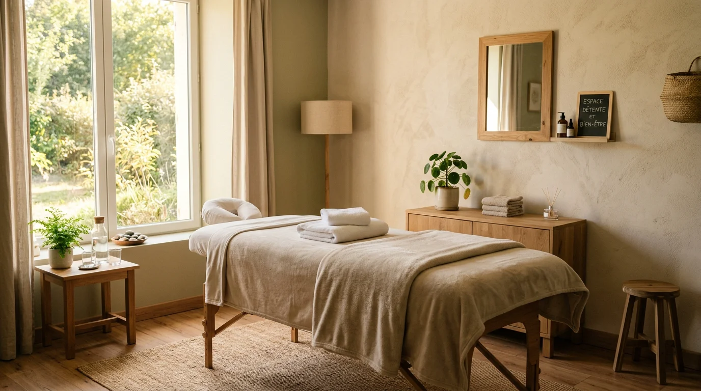 Cabinet de massage bien-être lumineux et apaisant