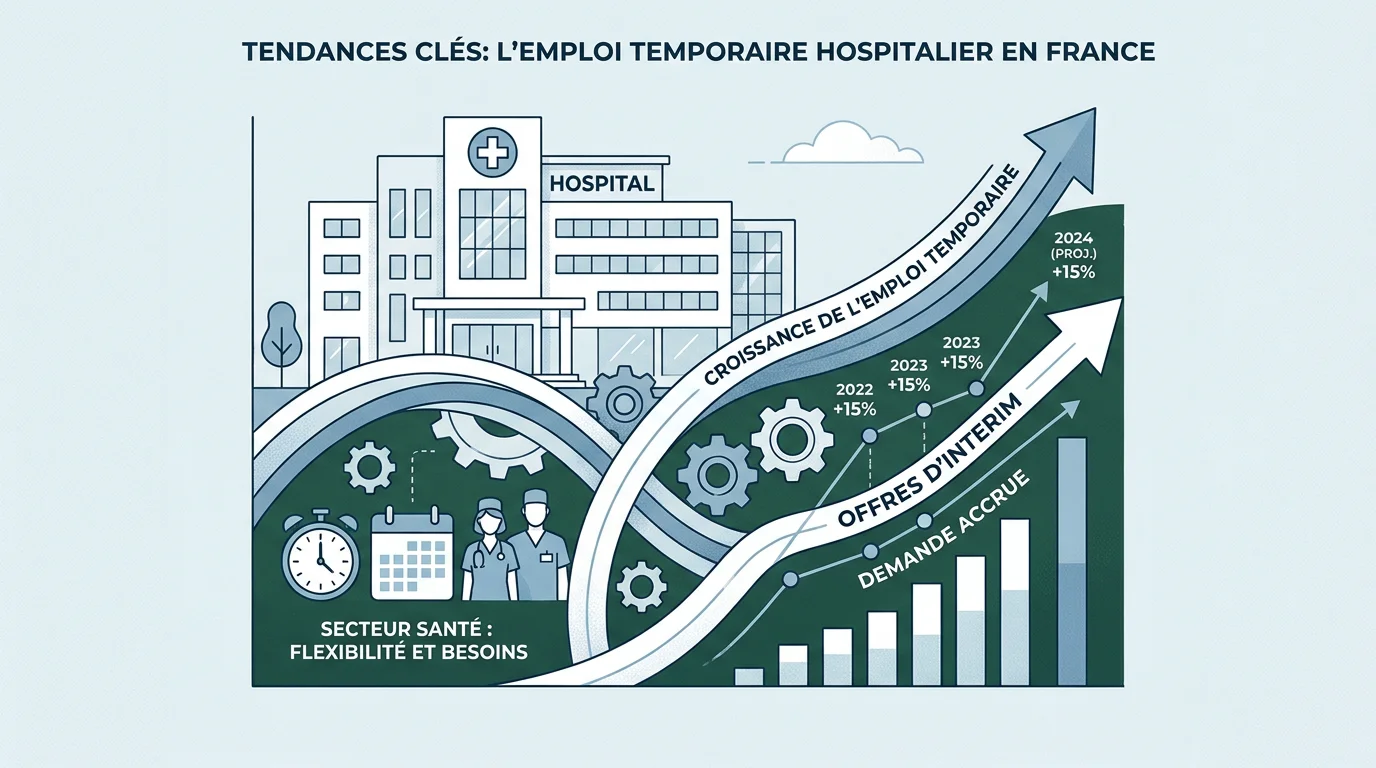 Graphique des tendances du marché de l'intérim médical en France