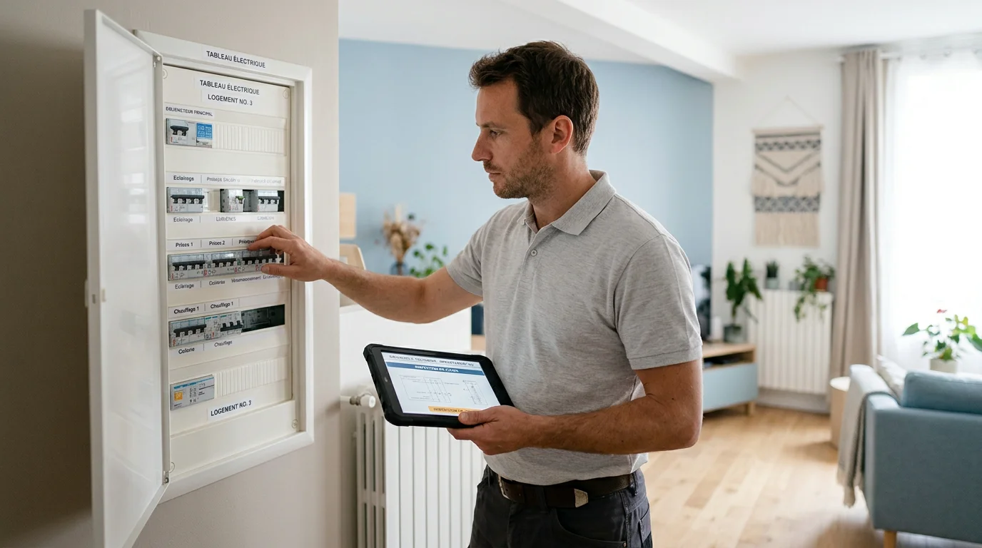 Un professionnel certifié réalise un diagnostic énergétique dans un logement