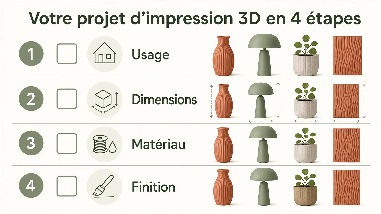 Checklist pour choisir une décoration imprimée en 3D