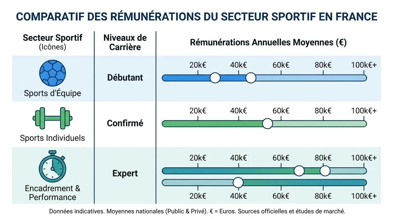Infographie sur la rémunération en alternance dans le sport en France