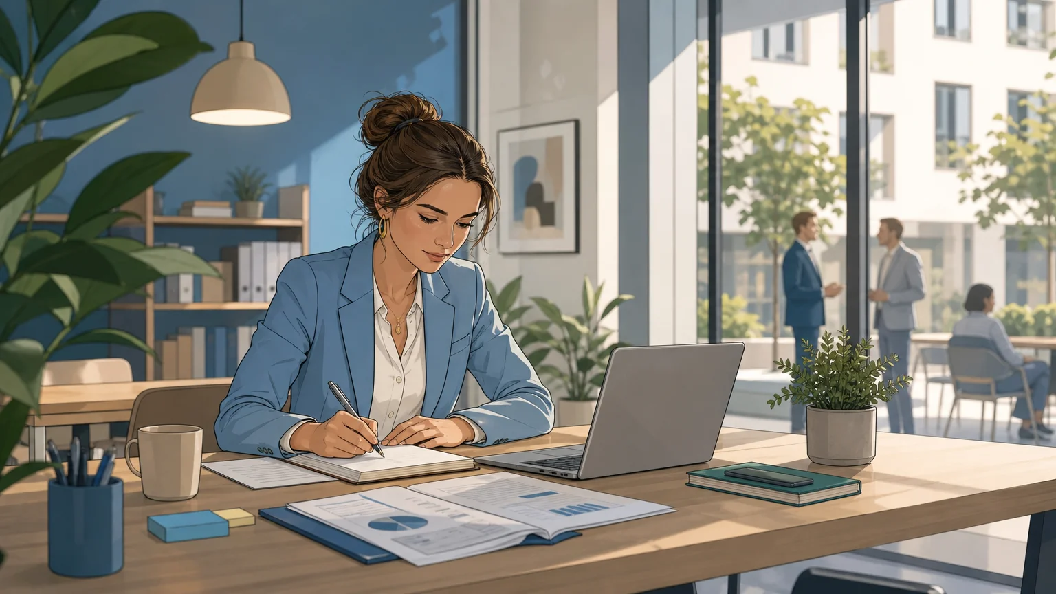 Professionnel préparant une activité indépendante entre la France et la Suisse