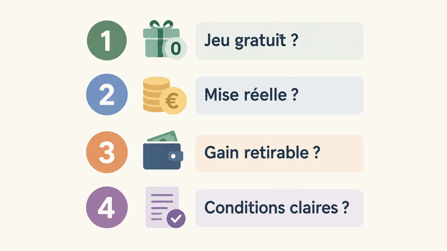 Checklist pour distinguer un jeu gratuit d’une offre avec mises réelles