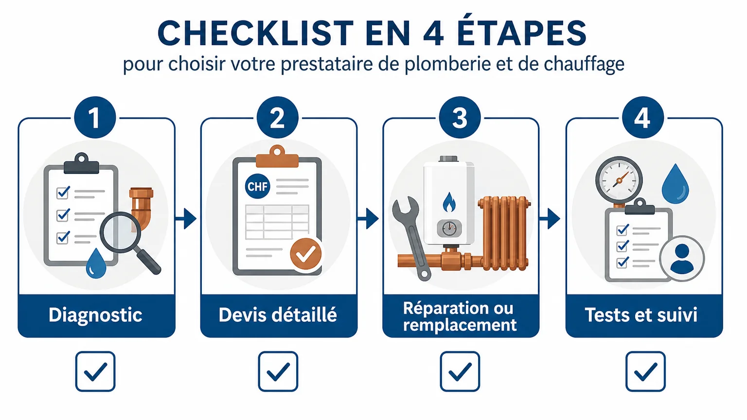 Checklist en quatre étapes pour choisir un prestataire de plomberie et de chauffage