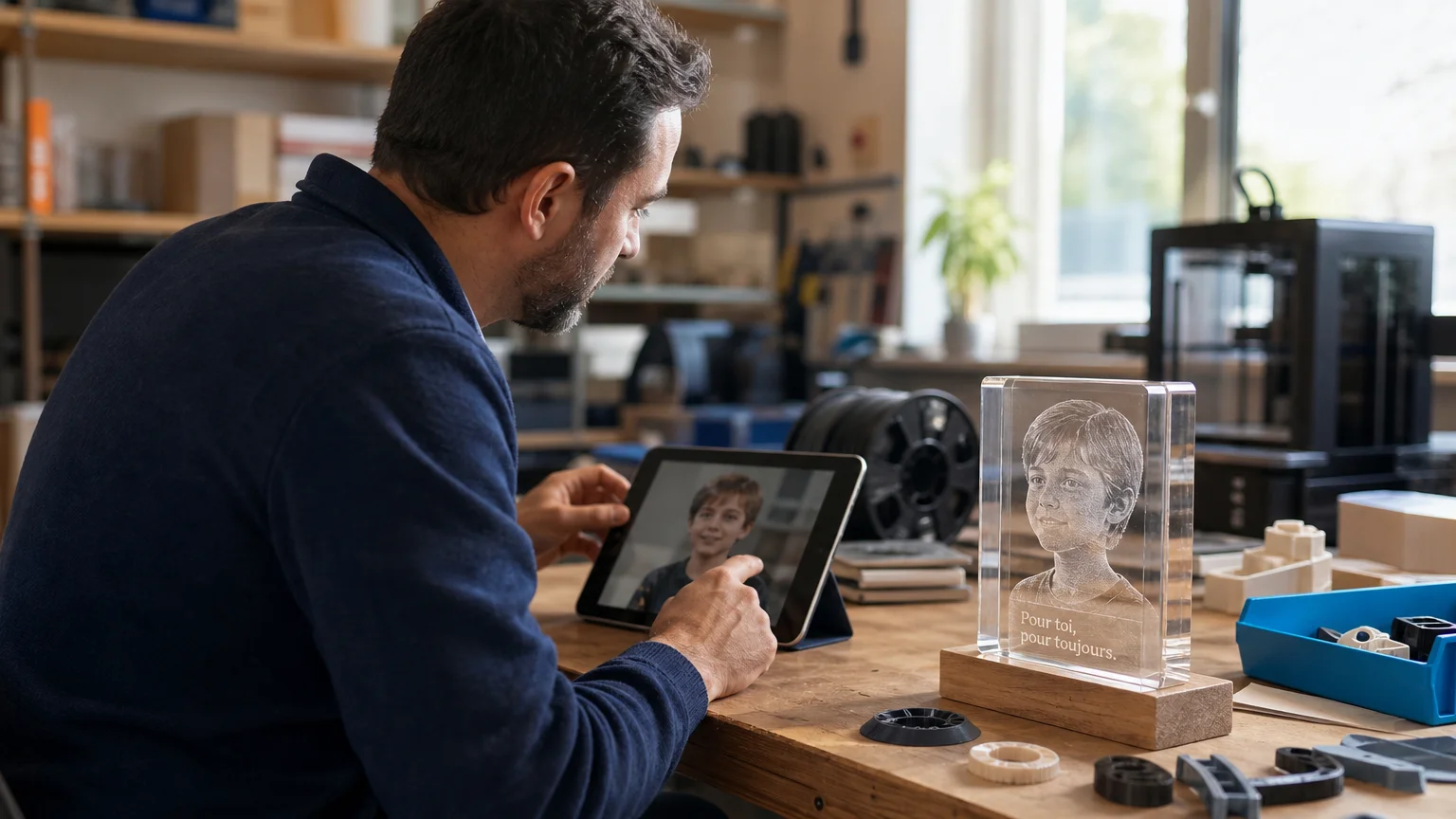 Choisir une photo adaptée pour une gravure 3D dans un bloc de verre