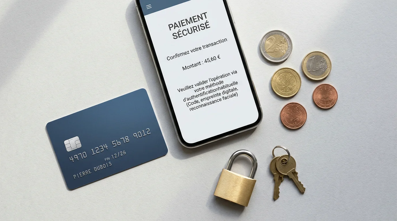 Moyens de paiement sécurisés pour un casino en ligne posés sur une table