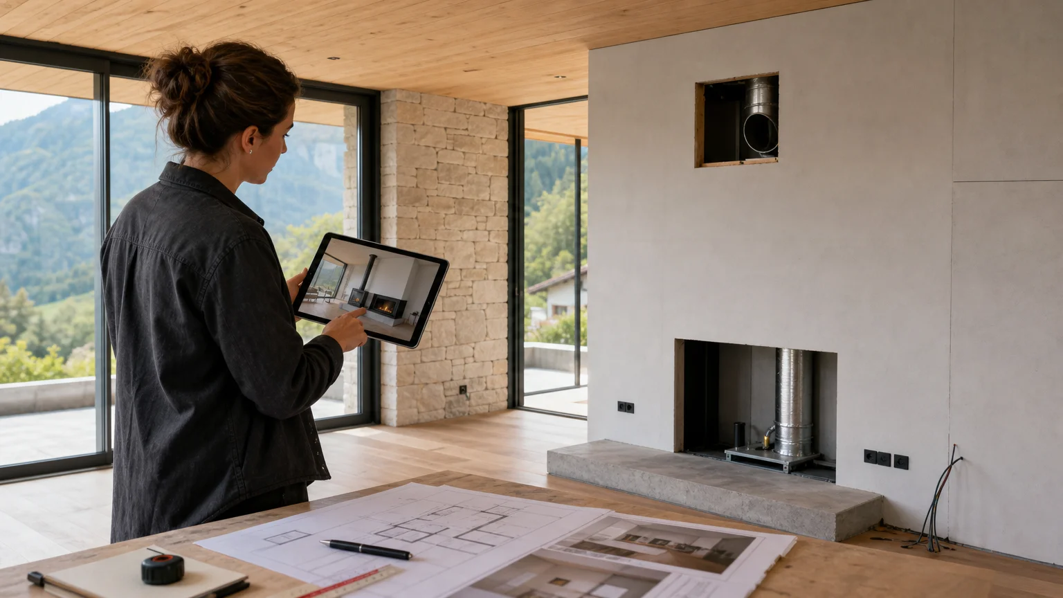 Vérification technique d’un projet 3D dans un intérieur résidentiel