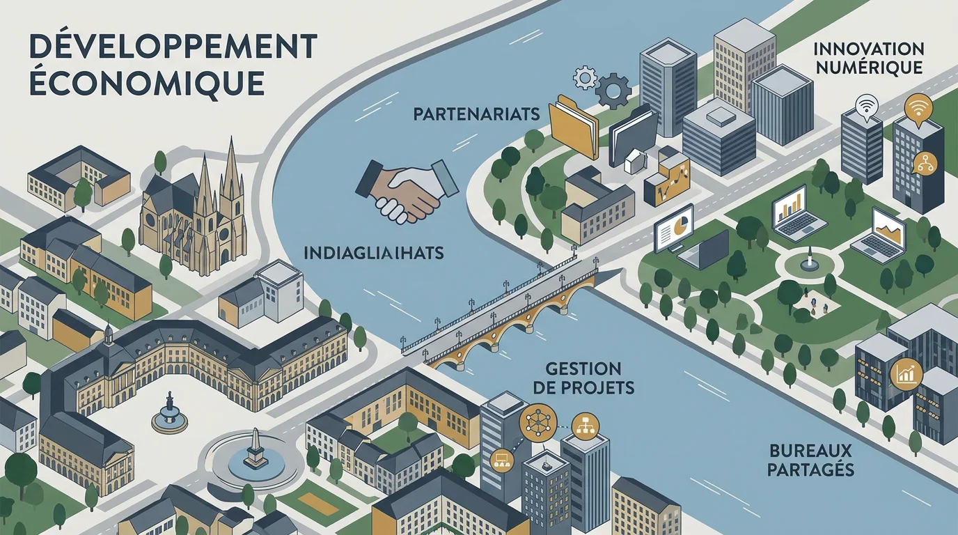 Vue stylisée de Bordeaux illustrant le marché de l'alternance en ressources humaines