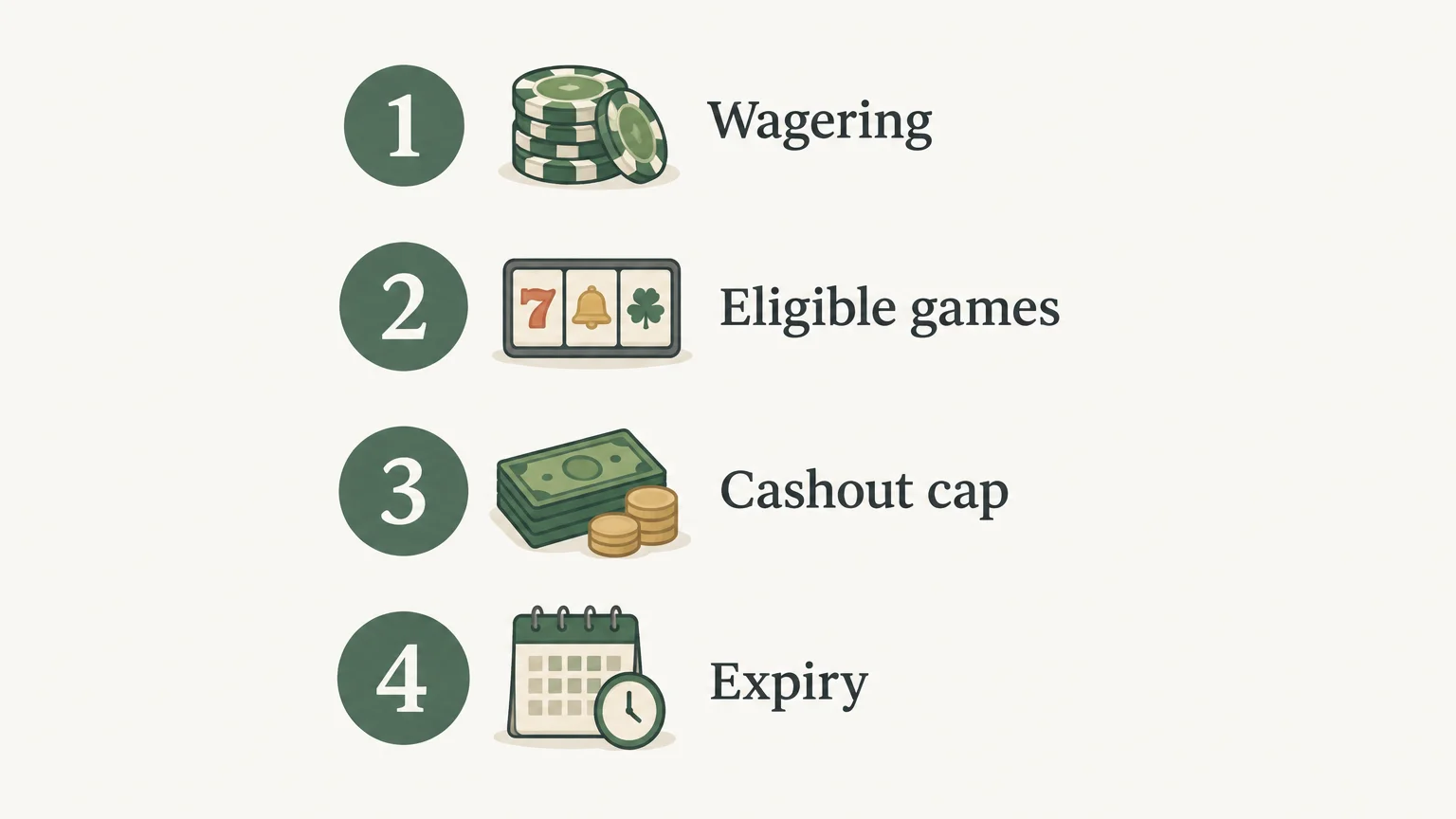 Four terms to check before claiming a casino bonus