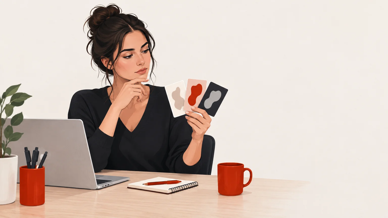 Illustration d’une créatrice comparant des options de monétisation en ligne