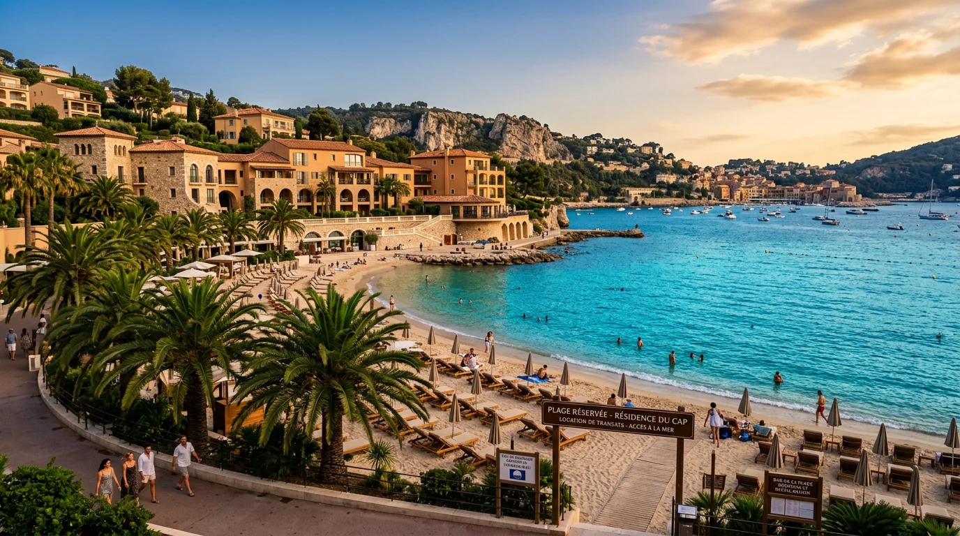 Station balnéaire méditerranéenne avec plage et eau turquoise pour un séjour tout compris