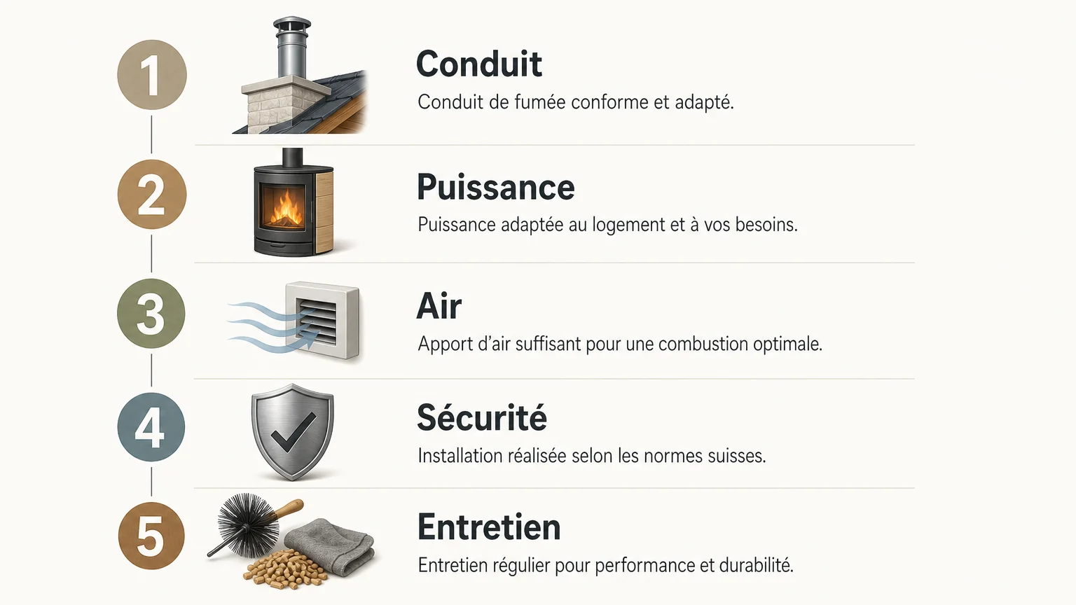 Checklist des vérifications avant et après la pose d’un poêle à bois