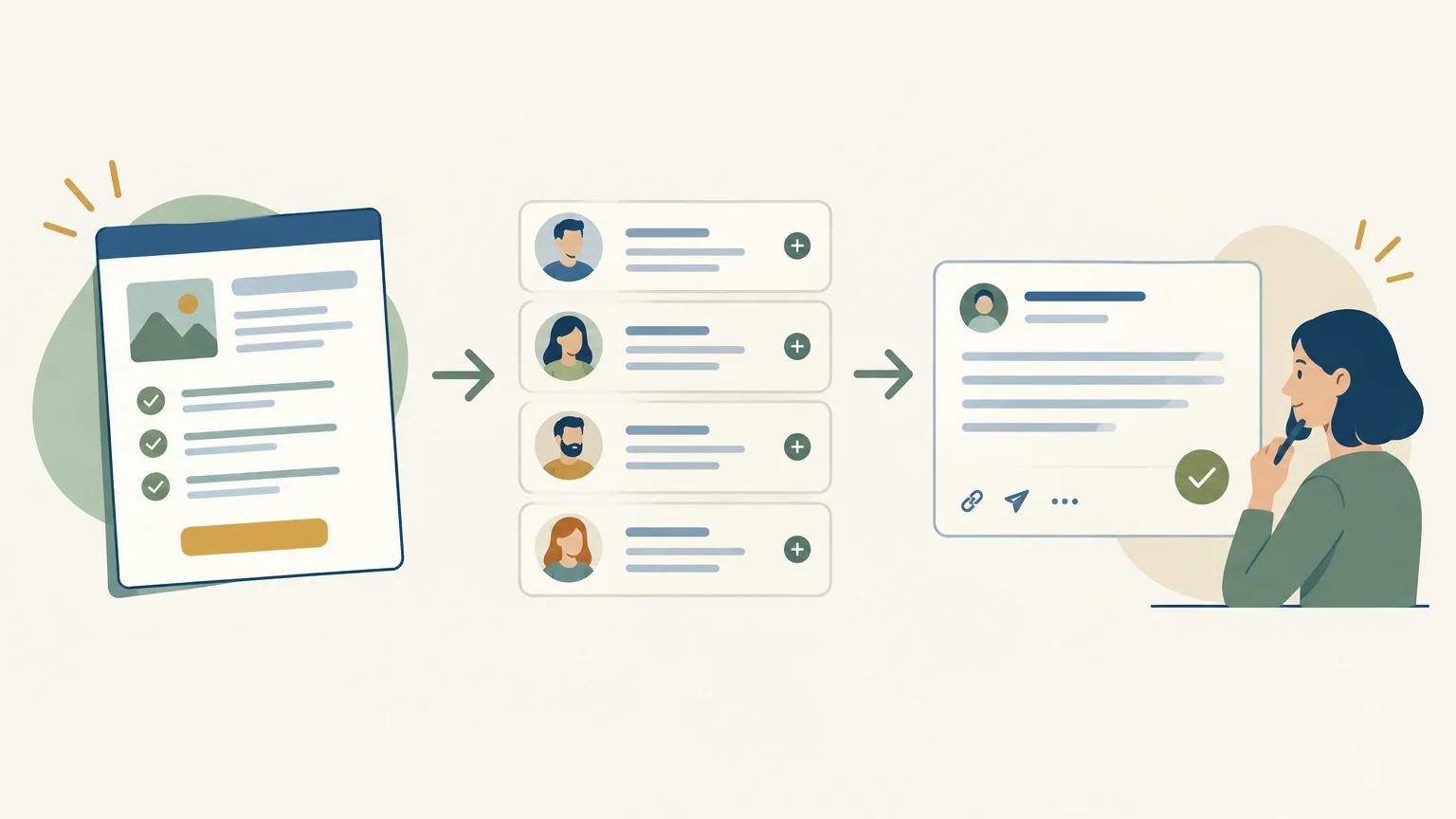 An AI-guided prospecting journey reviewed by a sales rep